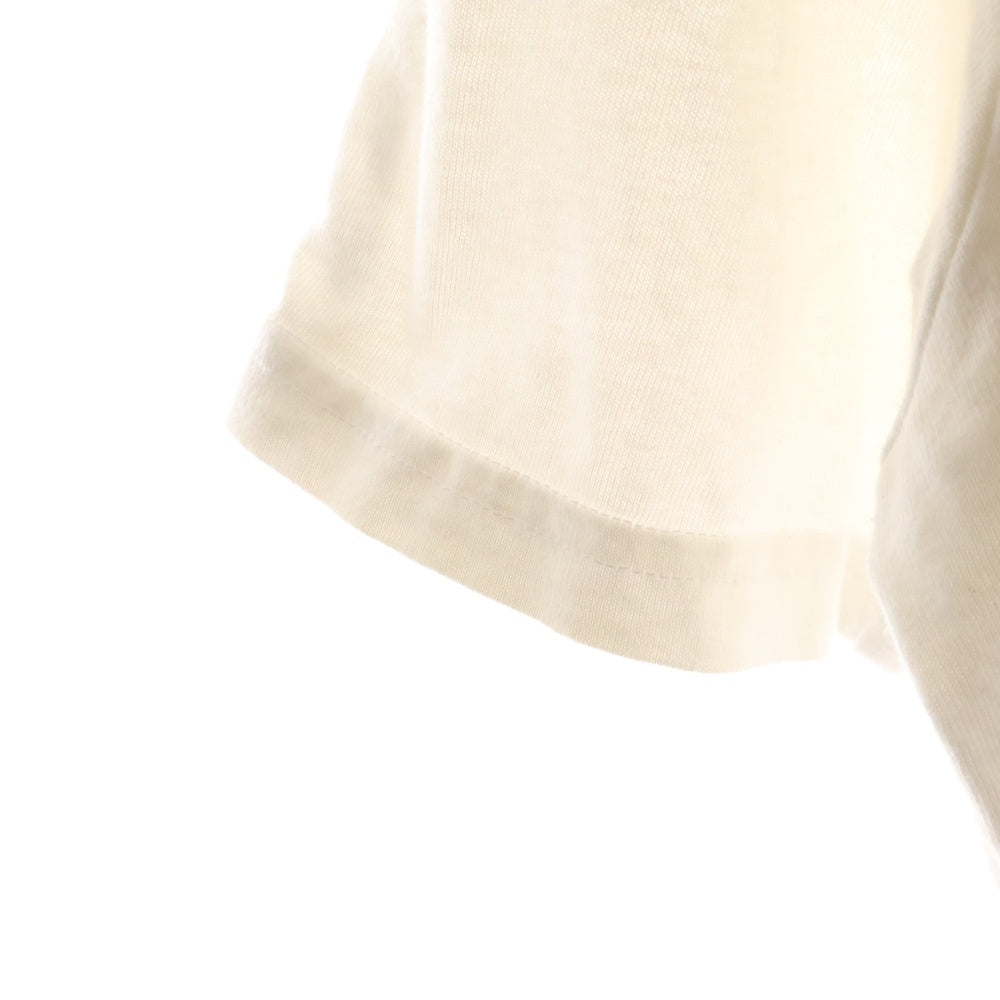 1 PIU 1 UGUALE 3(ウノピゥウノウグァーレトレ) ラインストーン ナンバリング クルーネック半袖Tシャツカットソー ホワイト レディース