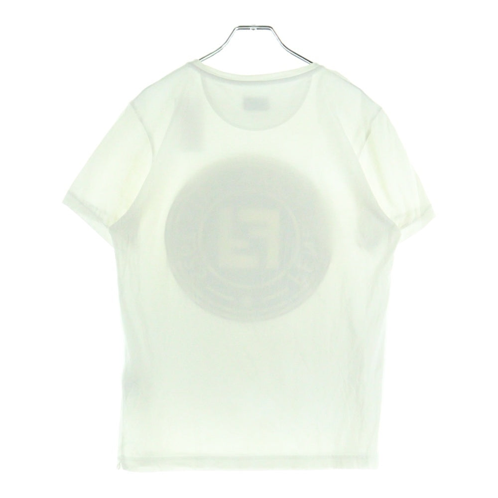 FENDI(フェンディ) フロント サークルロゴ クルーネック半袖Tシャツカットソー ホワイト レディース FY0894A4PP