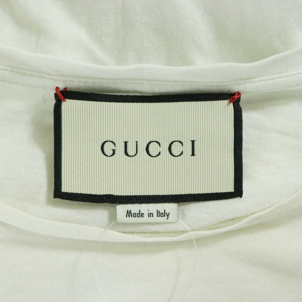 GUCCI(グッチ) 18SS Tonal Brand Logo Tee 441685 フロントロゴプリント クルーネック半袖Tシャツカットソー ホワイト