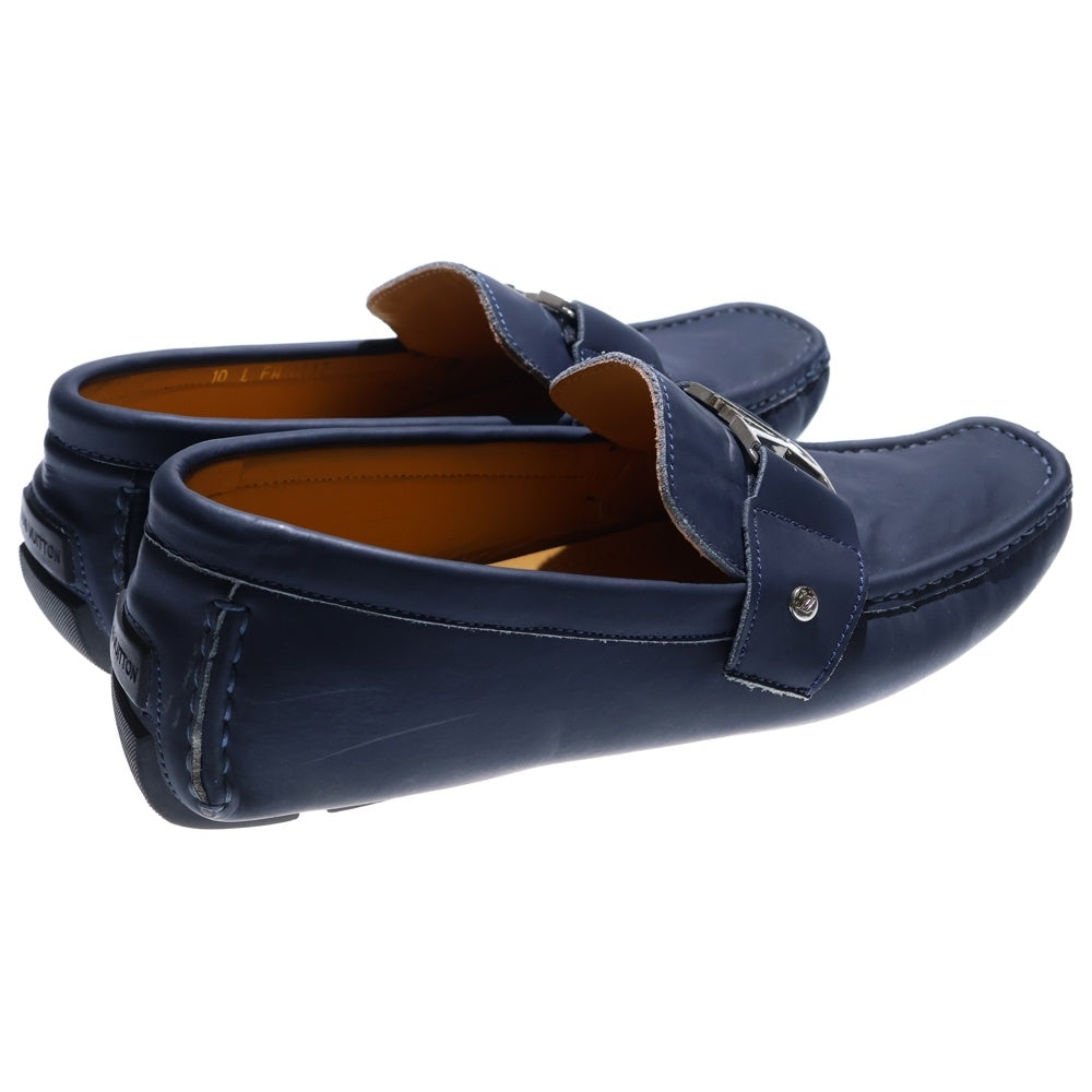 LOUIS VUITTON(ルイヴィトン) LVロゴバックル ローファー レザーシューズ ブルー