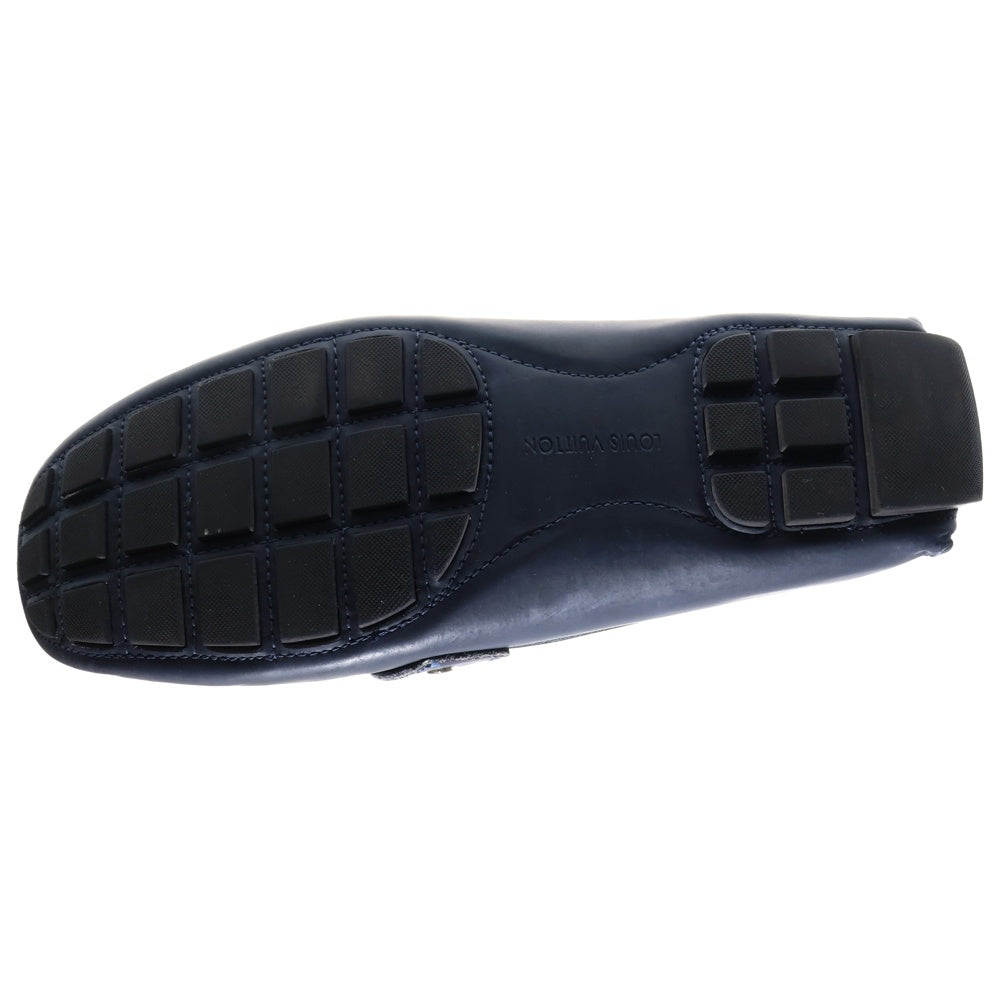 LOUIS VUITTON(ルイヴィトン) LVロゴバックル ローファー レザーシューズ ブルー