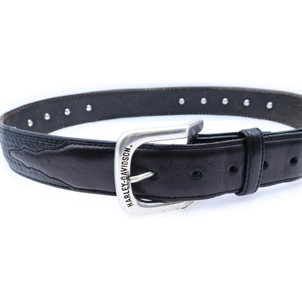 HARLEY DAVIDSON(ハーレーダビッドソン) デピュティ シルバーコンチョ レザーベルト ブラック/シルバー HDMBT100006