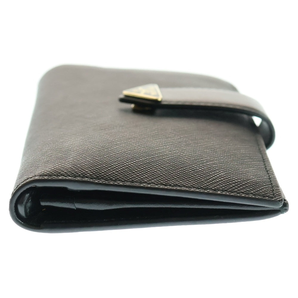 PRADA(プラダ) サフィアーノ トライアングルロゴ 長財布 ロングウォレット レザー ネイビー 1MV025