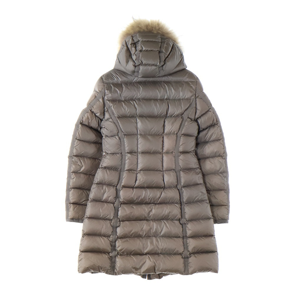 MONCLER(モンクレール) HERMIFUR ヘルミファー ファー付き ジップアップダウンコート ダウンジャケット ベージュ レディース A20934995615