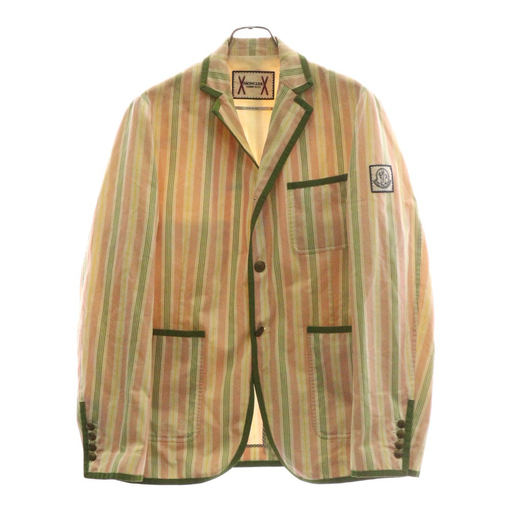 MONCLER(モンクレール) GIACCA ジャッカ ストライプ柄 テーラードジャケット ピンク/グリーン B13913006519