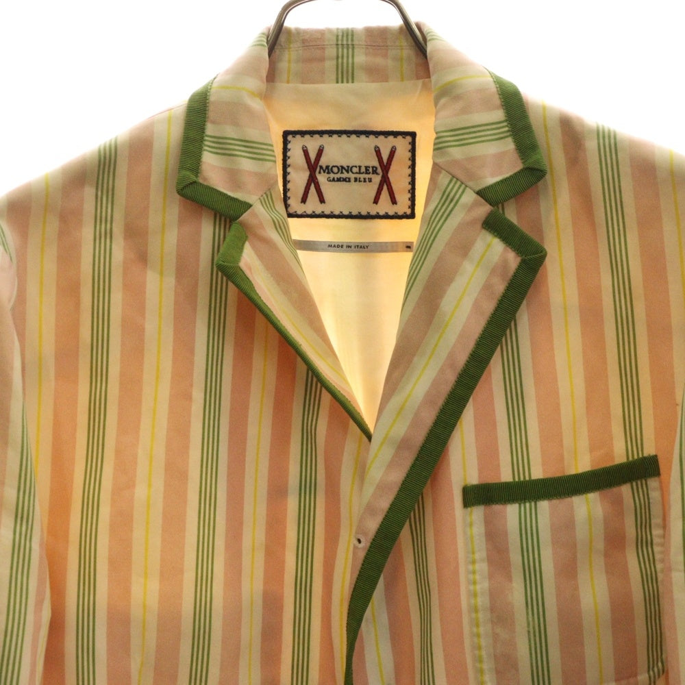 MONCLER(モンクレール) GIACCA ジャッカ ストライプ柄 テーラードジャケット ピンク/グリーン B13913006519