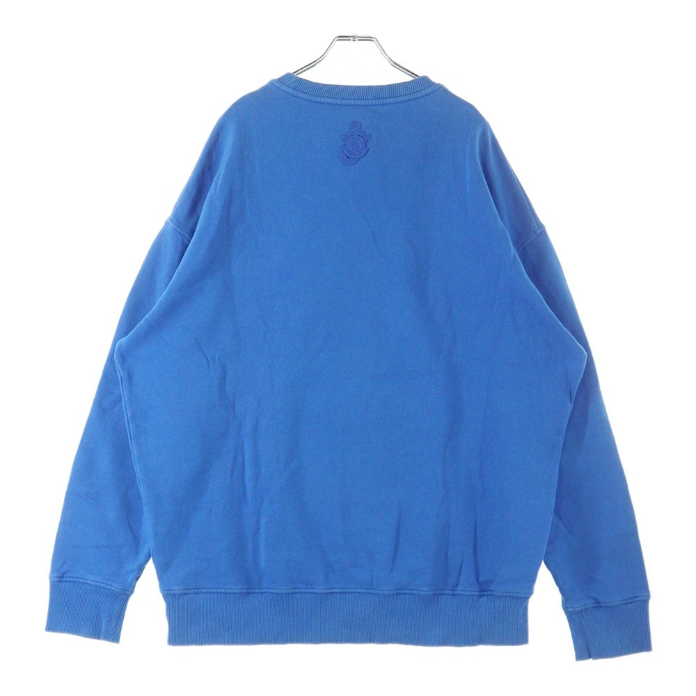 MONCLER(モンクレール) × JW ANDERSON ジェーダブリューアンダーソン フロントワンポイントロゴ刺繍 クルーネック長袖スウェットトレーナー ブルー H209E8G00008