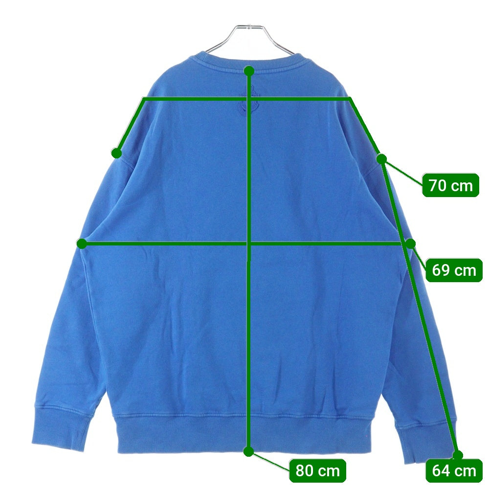 MONCLER(モンクレール) × JW ANDERSON ジェーダブリューアンダーソン フロントワンポイントロゴ刺繍 クルーネック長袖スウェットトレーナー ブルー H209E8G00008