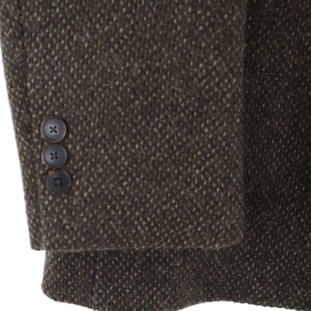 AURALEE(オーラリー) LAMA SHETLAND WOOL TWEED OVER JACKET ラマシェットランドウールツイード2Bテーラードジャケット ブラウン A24AJ02LS