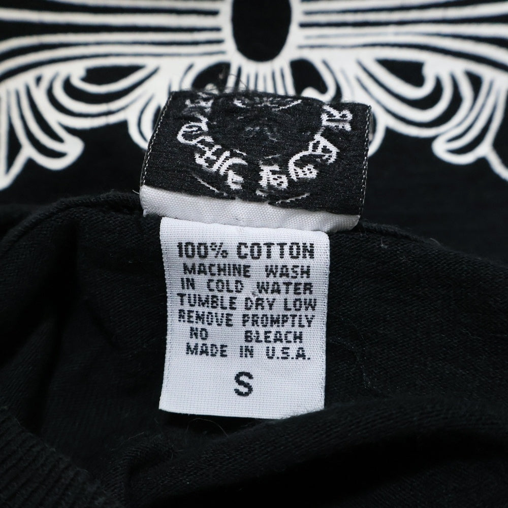 CHROME HEARTS(クロムハーツ) OLD NECK LOGO T-SHIRTS オールド ネックロゴ半袖カットソー 半袖Tシャツ ホースシューバッククロス ブラック