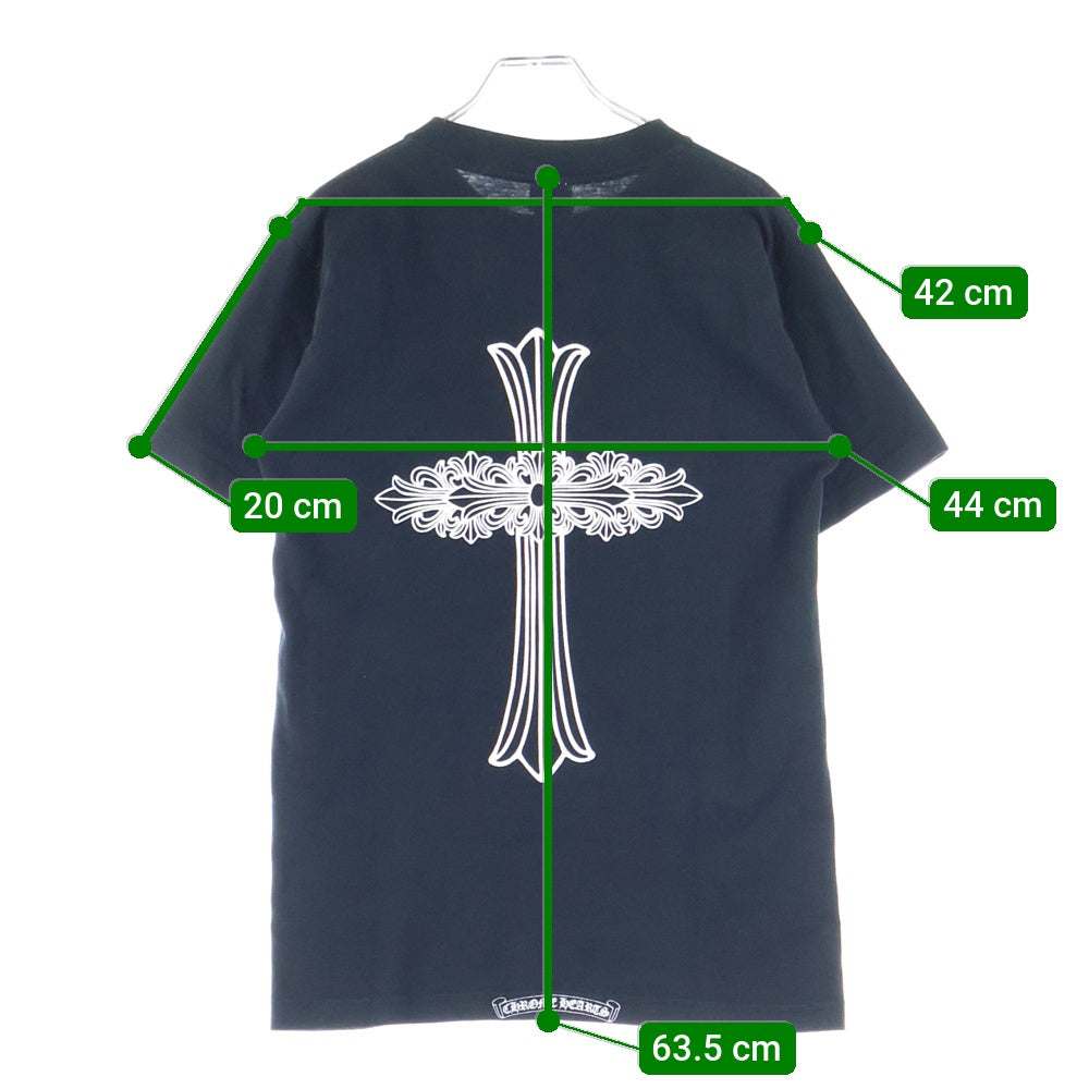 CHROME HEARTS(クロムハーツ) OLD NECK LOGO T-SHIRTS オールド ネックロゴ半袖カットソー 半袖Tシャツ ホースシューバッククロス ブラック