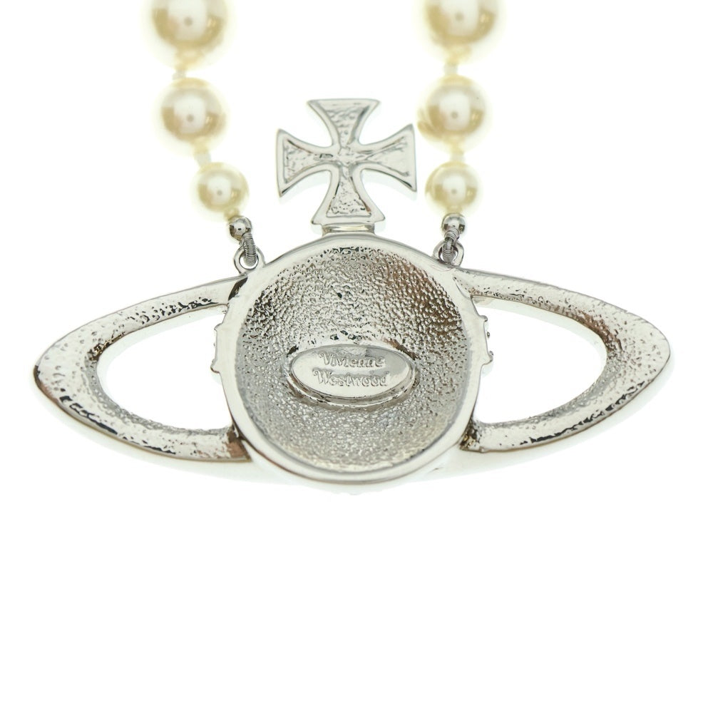 Vivienne Westwood(ヴィヴィアンウエストウッド) MAN BAS RELIEF PEARL ジャイアントロゴモチーフ パールネックレス シルバー