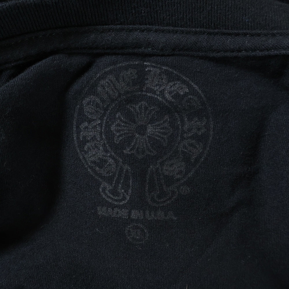 CHROME HEARTS(クロムハーツ) CH LS 1 ネックロゴプリント長袖カットソー 長袖Tシャツ ロングスリーブカットソー ロンT アームロゴ ブラック