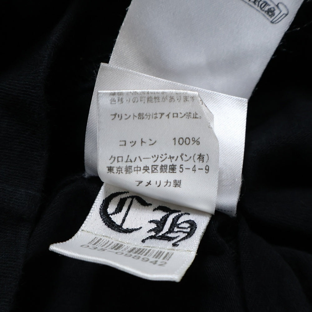 CHROME HEARTS(クロムハーツ) CH LS 1 ネックロゴプリント長袖カットソー 長袖Tシャツ ロングスリーブカットソー ロンT アームロゴ ブラック