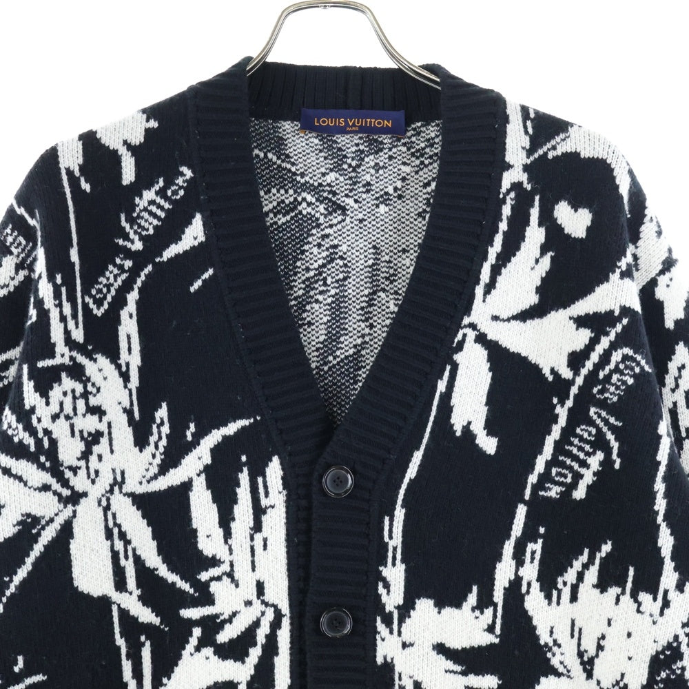 LOUIS VUITTON(ルイヴィトン) 23SS シスルジャガードウール ニットカーディガン ブラック RM231 H56 HON98W