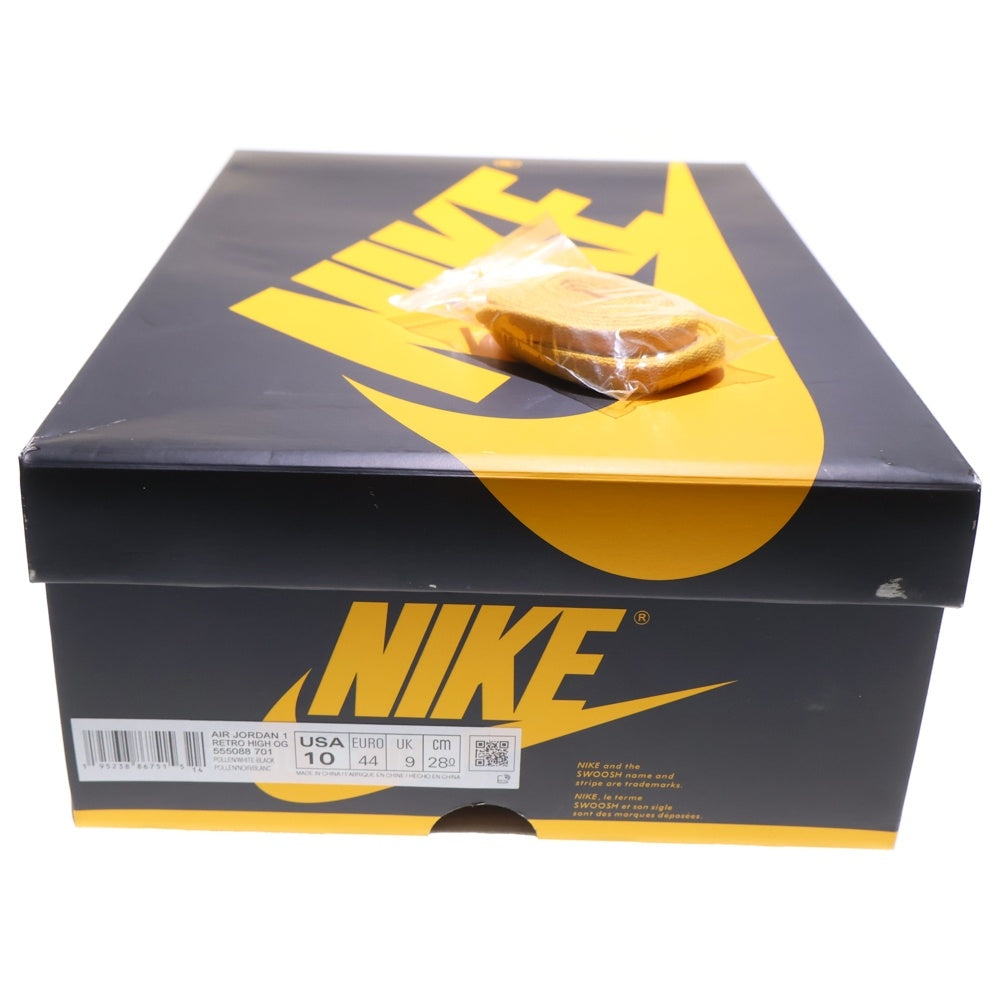 NIKE(ナイキ) AIR JORDAN1 RETRO HIGH OG POLLEN 555088-701 エアジョーダン 1 レトロ パラン ハイカットスニーカー ブラック/イエロー US10/28cm