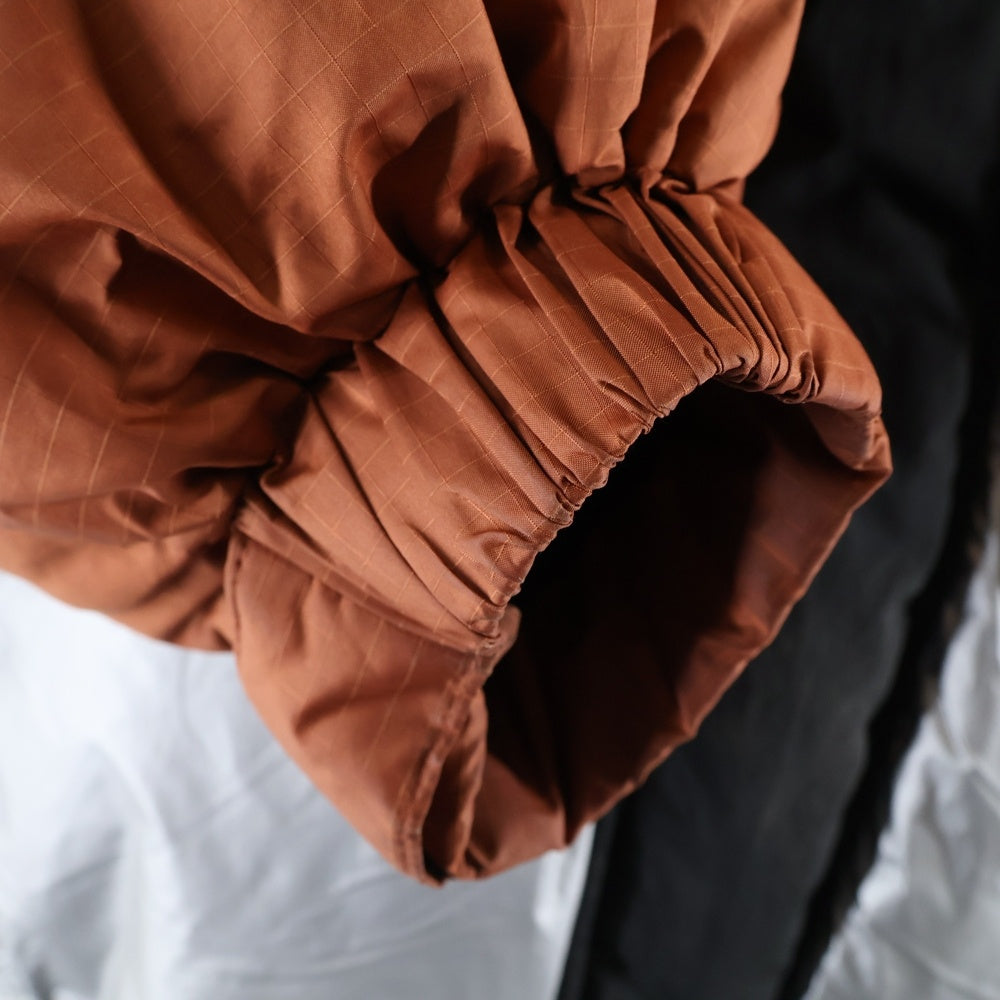 FIRST DOWN(ファーストダウン) 22AW HERITAGE DOWN JKT DICROS MAURI RIP F342533 ヘリテイジ ダウンジャケット ディクロス マウリ リップ シルバー/ブラウン