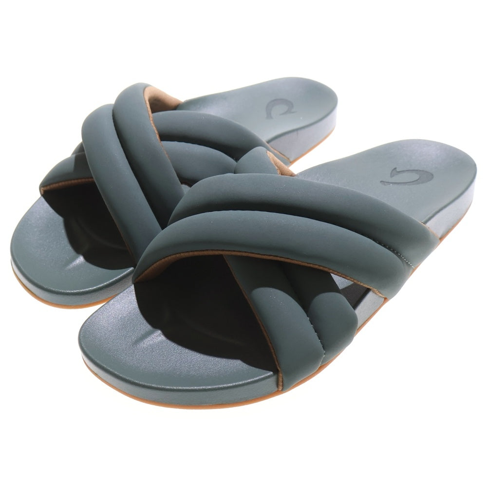 NO BRAND(ノーブランド) OluKai (オルカイ) Hila Puffy Slide ヒラパフィーサンダル グリーン