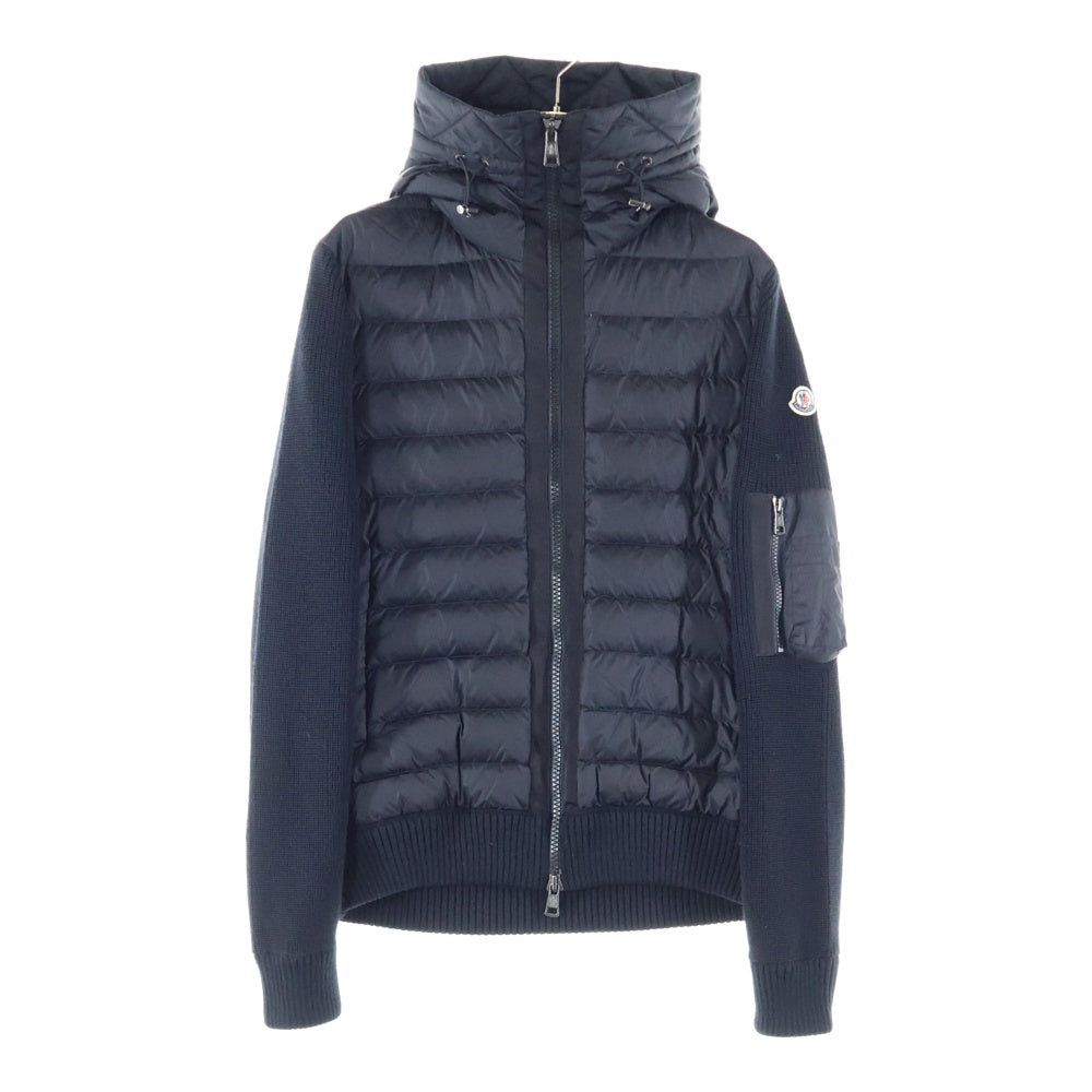 MONCLER(モンクレール) CARDIGAN TRICOT G20919B50800 A9340 ニット切替 ダウンジャケット フーディー ブラック