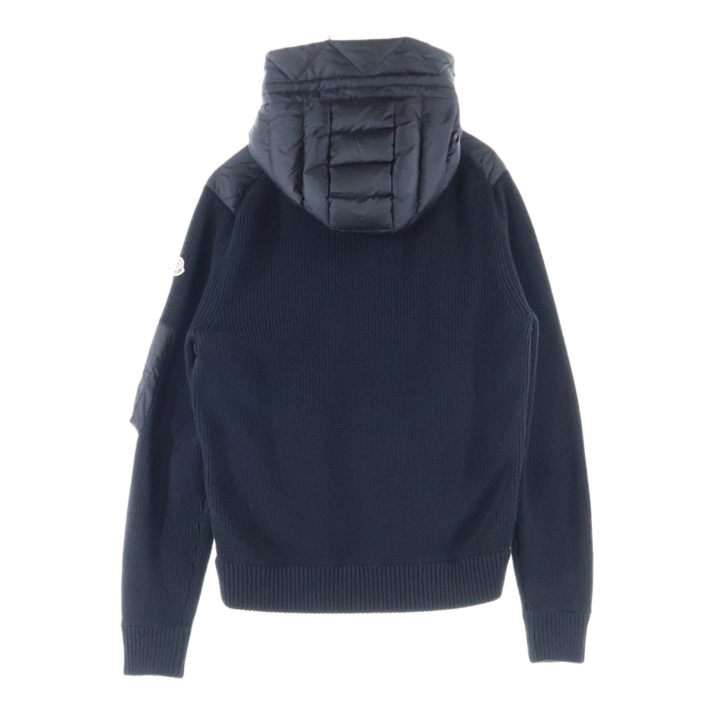 MONCLER(モンクレール) CARDIGAN TRICOT G20919B50800 A9340 ニット切替 ダウンジャケット フーディー ブラック
