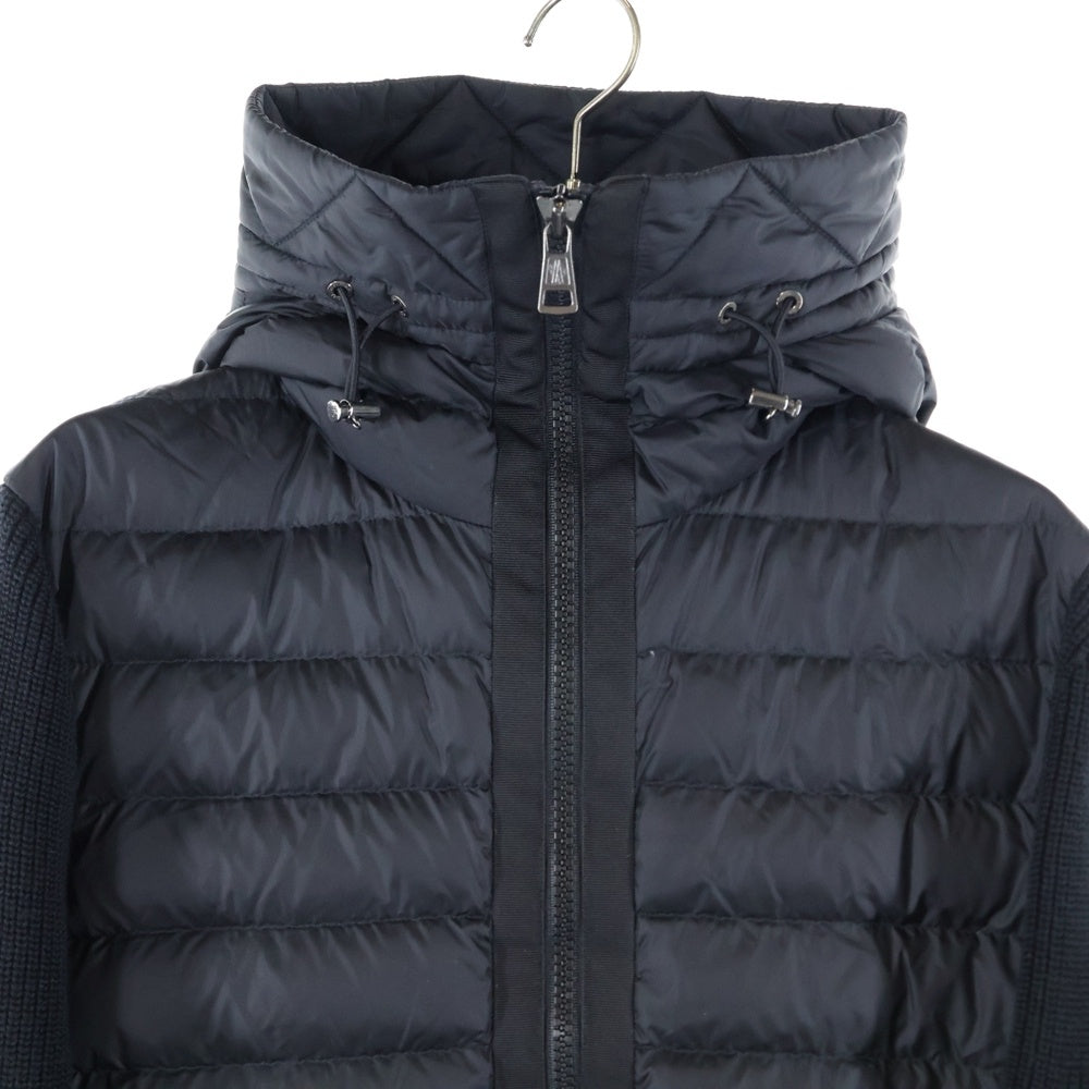 MONCLER(モンクレール) CARDIGAN TRICOT G20919B50800 A9340 ニット切替 ダウンジャケット フーディー ブラック