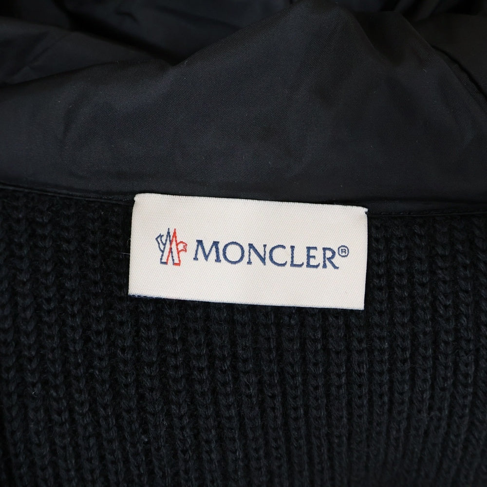 MONCLER(モンクレール) CARDIGAN TRICOT G20919B50800 A9340 ニット切替 ダウンジャケット フーディー ブラック