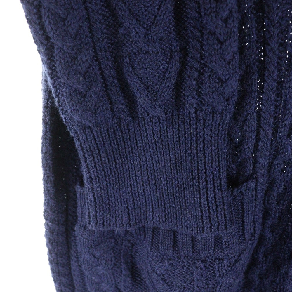 BURBERRY BLACK LABEL(バーバリー ブラックレーベル) ウールニットカーディガン ネイビー D1N06-505-29