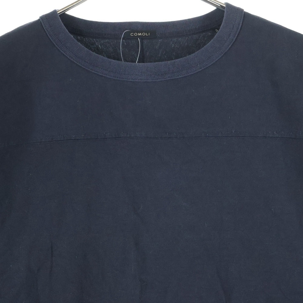COMOLI(コモリ) 19AW フットボール クルーネック長袖Tシャツカットソー ブラック Q03-05002