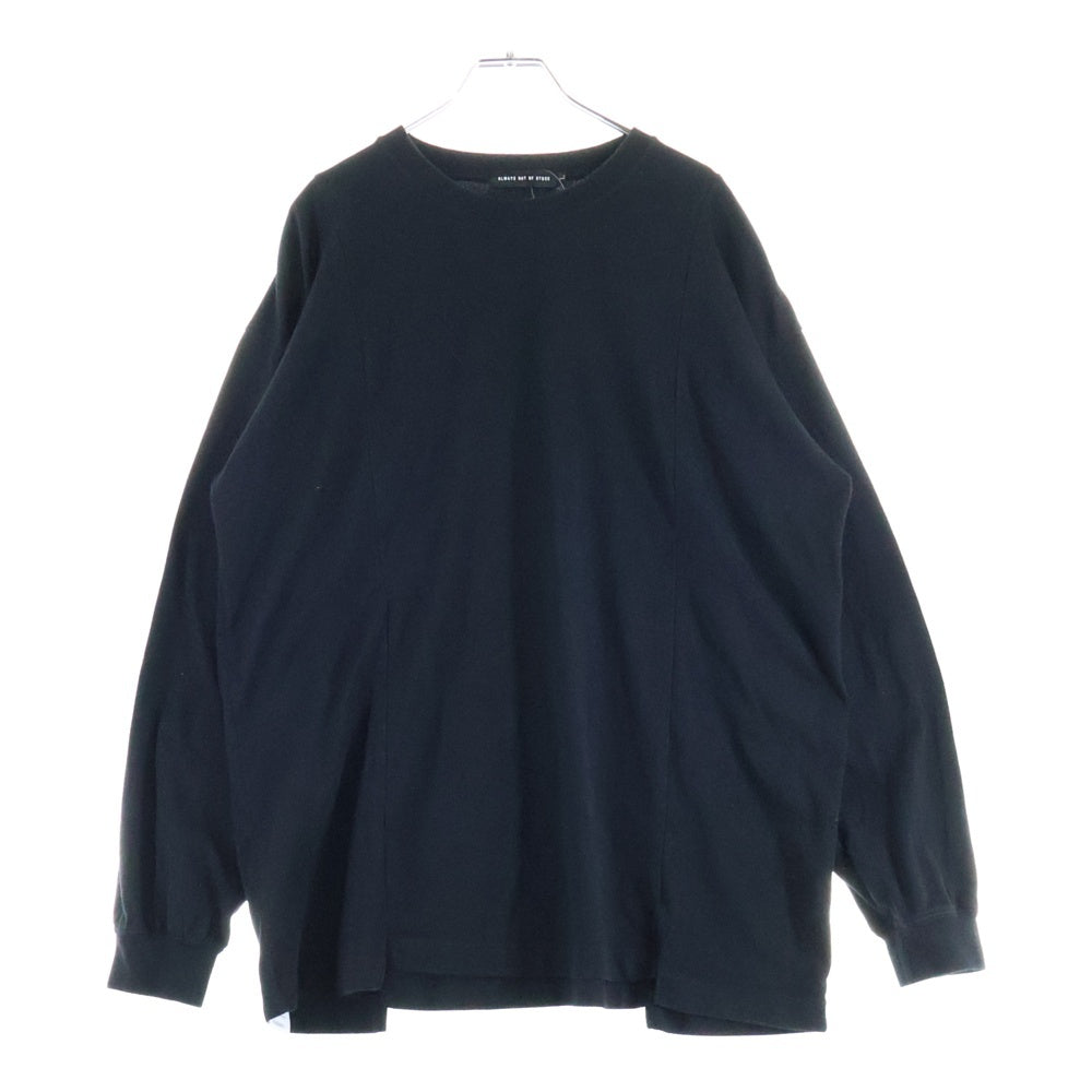 ALWAYS OUT OF STOCK(オールウェイズアウトオブストック) ロゴパッチ クルーネック長袖Tシャツカットソー ロングスリーブ ロンT ブラック