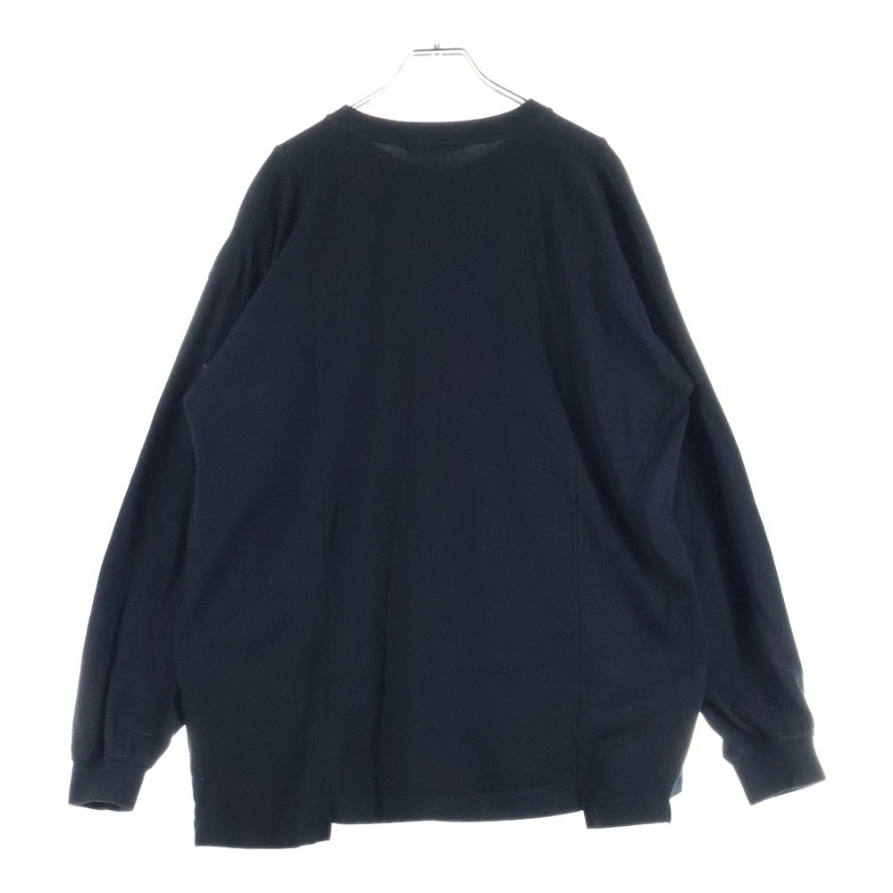 ALWAYS OUT OF STOCK(オールウェイズアウトオブストック) ロゴパッチ クルーネック長袖Tシャツカットソー ロングスリーブ ロンT ブラック