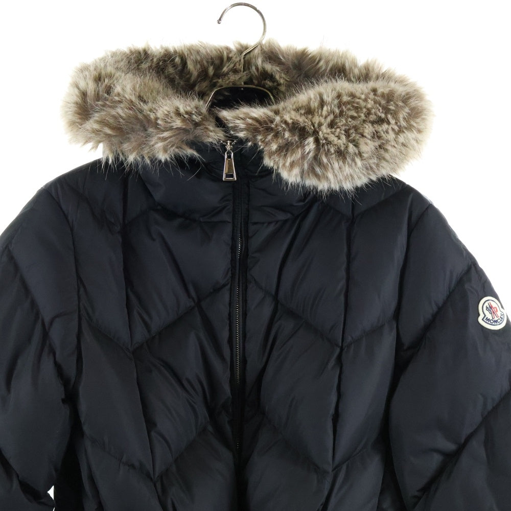 MONCLER(モンクレール) GENISSIAT GIUBBOTTO H20931C00047 54155 ファー付きダウンコート ブラック レディース