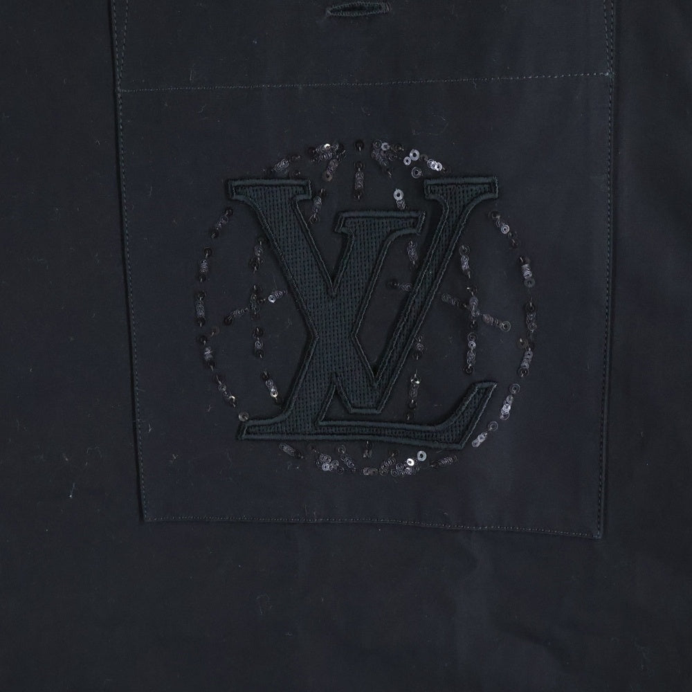 LOUIS VUITTON(ルイヴィトン) 25SS エンブロイダリーショートスリーブコットン半袖シャツ ブラック RM251M AS1 HSS73W