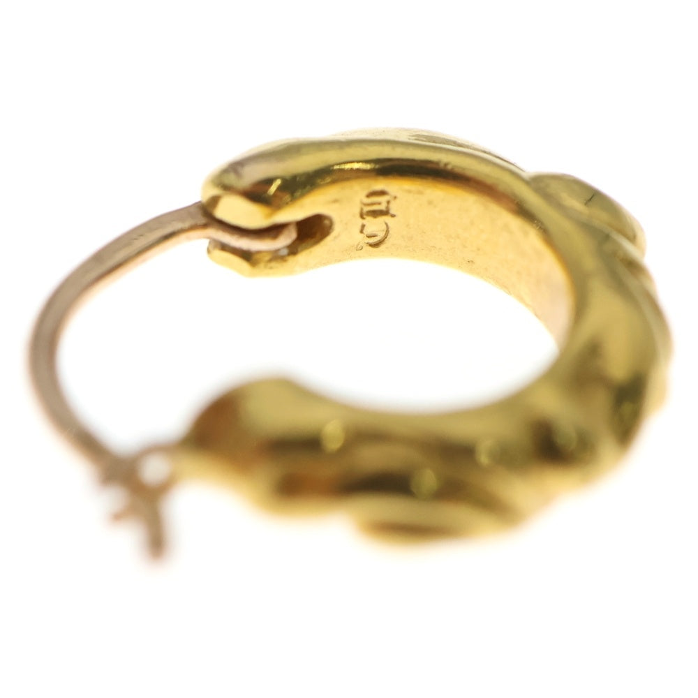CHROME HEARTS(クロムハーツ) 22K TNY HOOP SCRL タイニースクロールフープピアス ゴールド