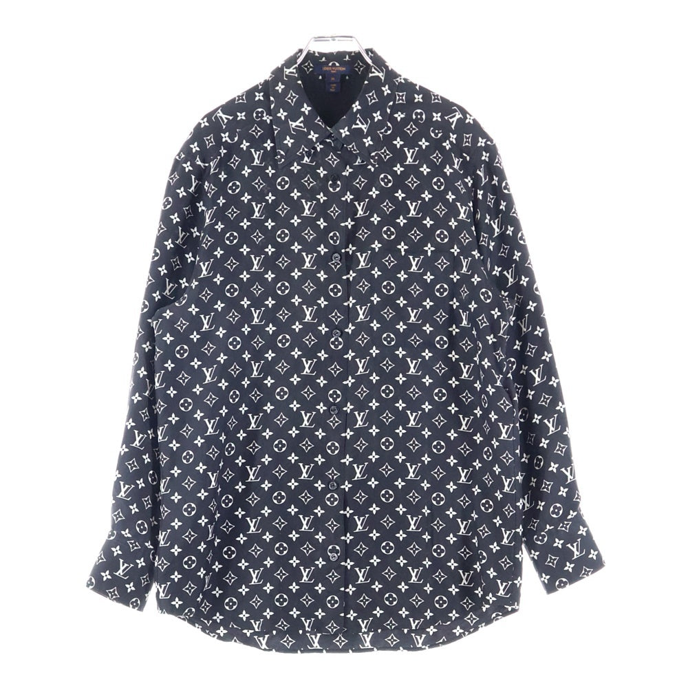 LOUIS VUITTON(ルイヴィトン) Monogram Silk Shirt RW221W RXU FMBL14 モノグラムシルク長袖シャツ ブラック