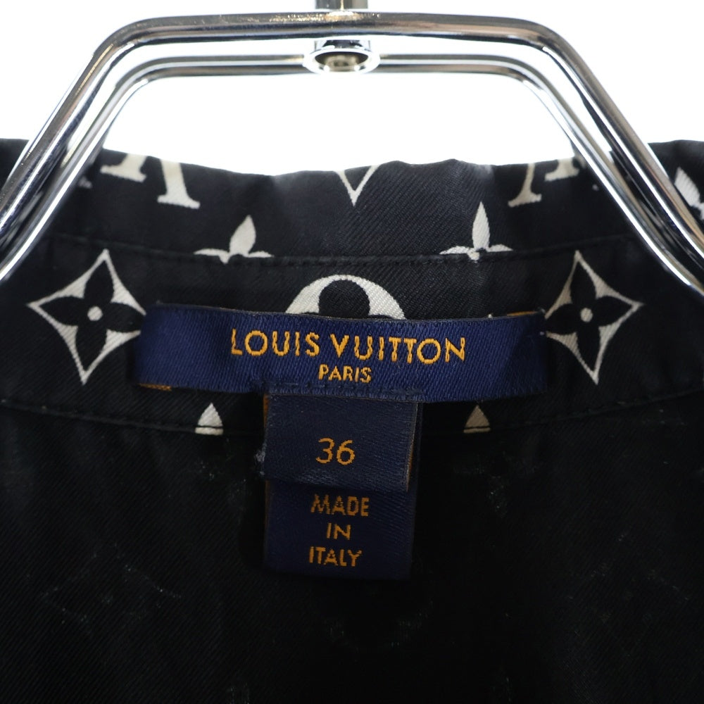 LOUIS VUITTON(ルイヴィトン) Monogram Silk Shirt RW221W RXU FMBL14 モノグラムシルク長袖シャツ ブラック