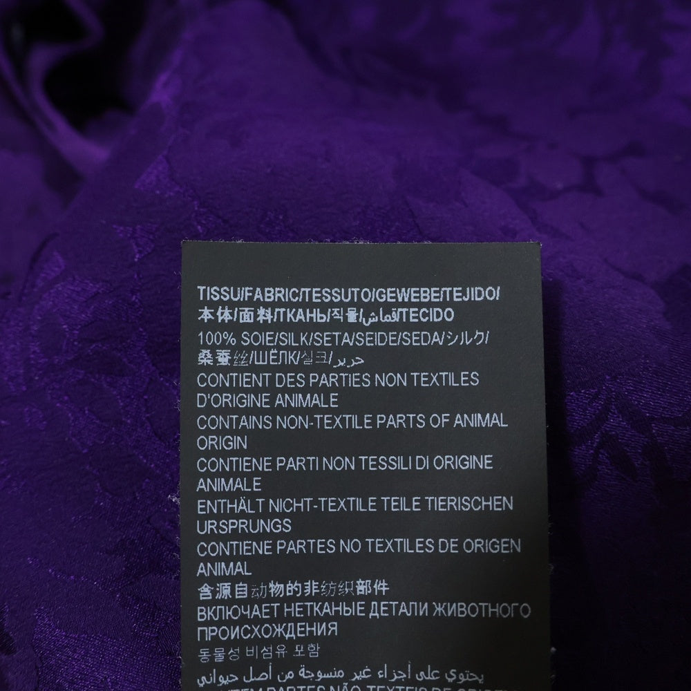 SAINT LAURENT PARIS(サンローランパリ) 22SS フローラル柄シルク長袖シャツ 646850 Y2E32 パープル