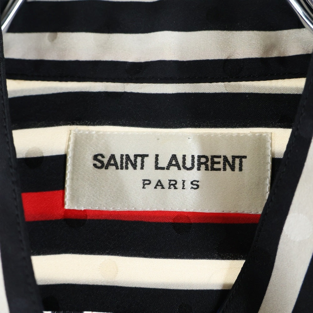 SAINT LAURENT PARIS(サンローランパリ) ストライプ総柄シルク長袖シャツ 659851 Y2D17 マルチ