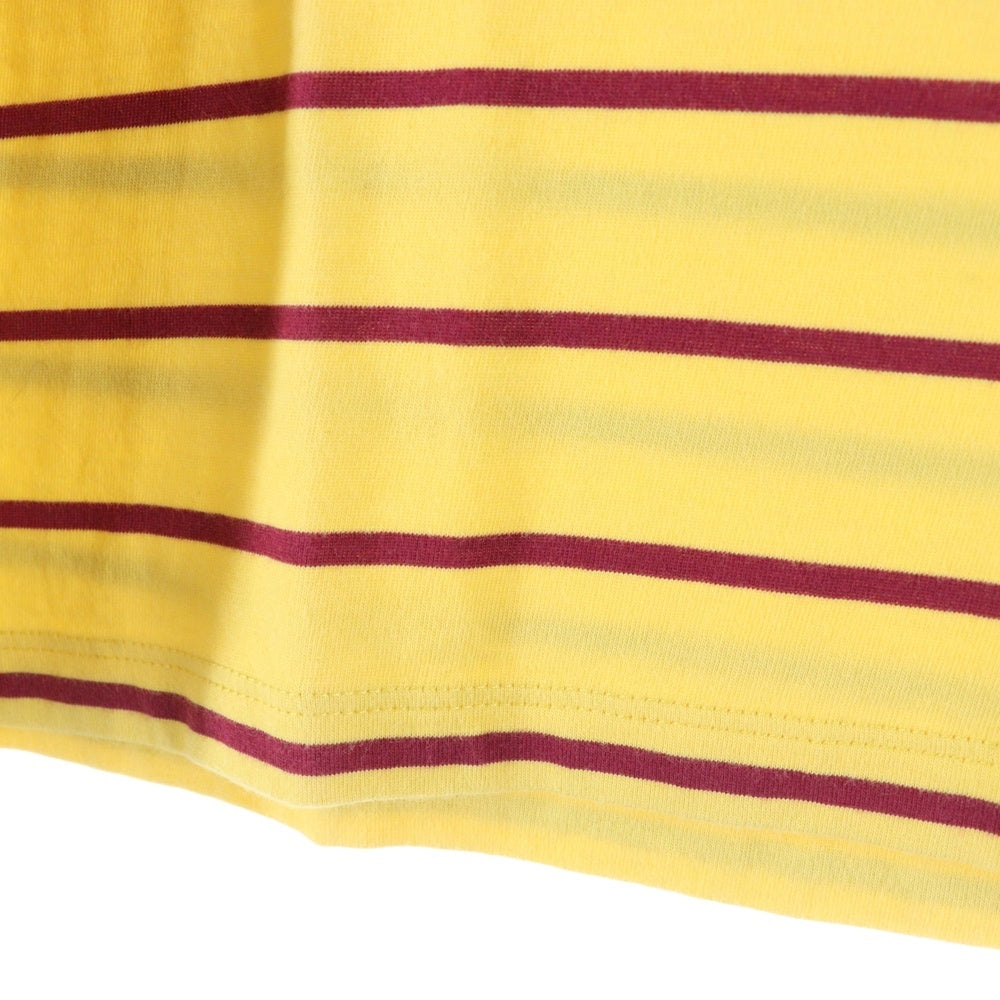 CELINE(セリーヌ) 20SS Striped Flocke Logo Tee 2X309810I ストライプフロッキーロゴ ボーダー半袖Tシャツ イエロー
