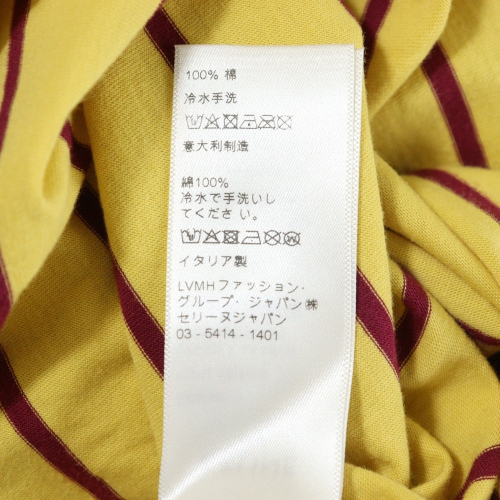CELINE(セリーヌ) 20SS Striped Flocke Logo Tee 2X309810I ストライプフロッキーロゴ ボーダー半袖Tシャツ イエロー