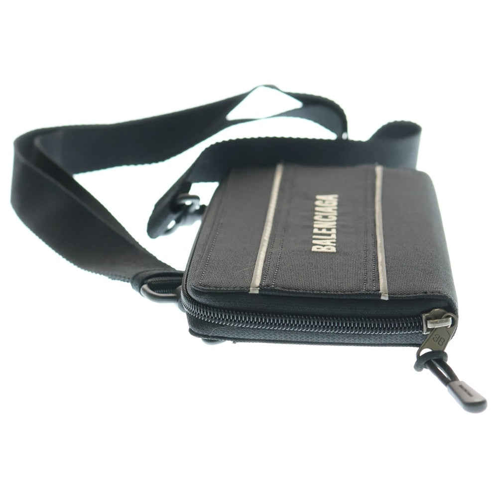 BALENCIAGA(バレンシアガ) LOGO SHOULDER WALLET ロゴ刺繍ショルダーウォレット ショルダーバッグ ブラック 638131