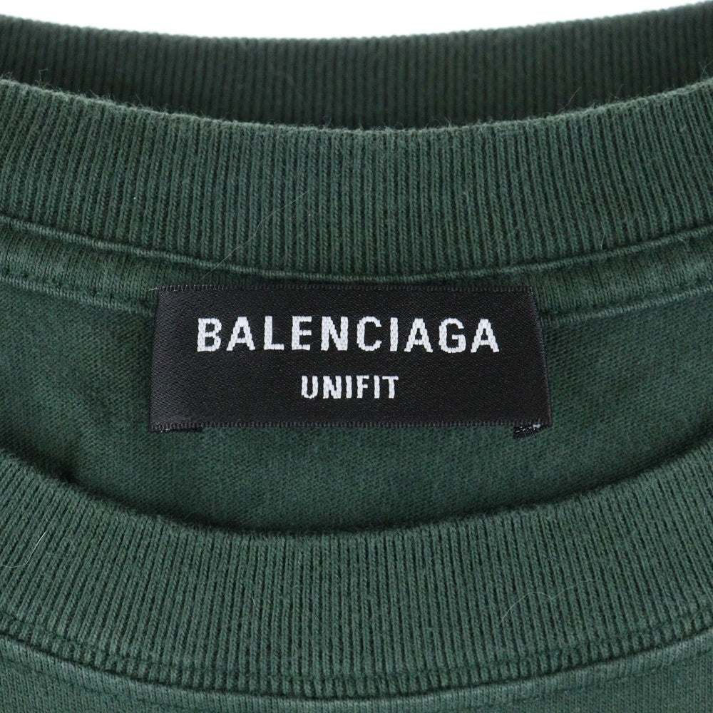 BALENCIAGA(バレンシアガ) 20SS UNISEX Print Tee フロントプリント レイヤード 半袖Tシャツ カットソー グリーン 657059 TKV97