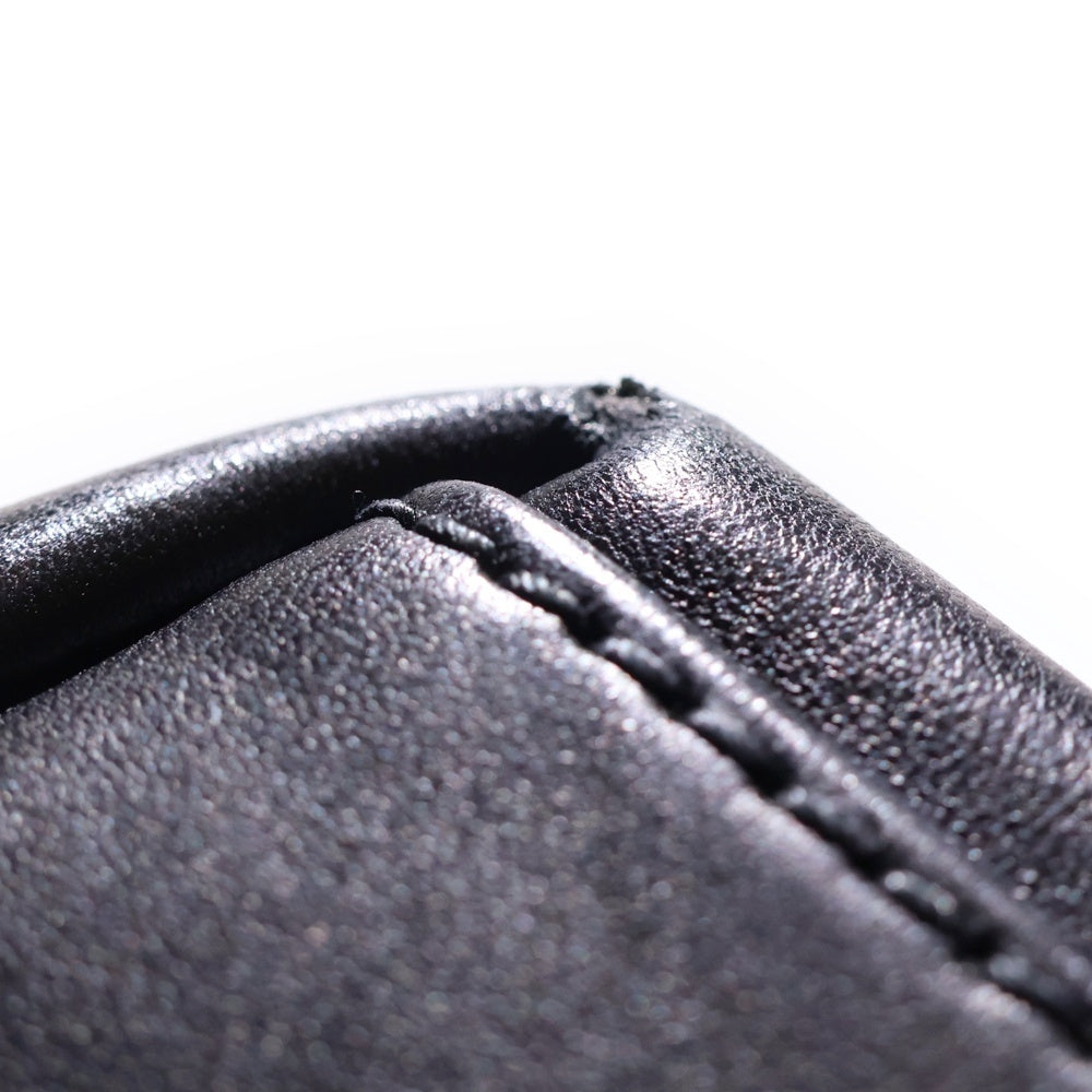 BALENCIAGA(バレンシアガ) ネイビーカバス S パンチングロゴレザーハンドバッグ トートバッグ シルバー金具 ブラック 339933