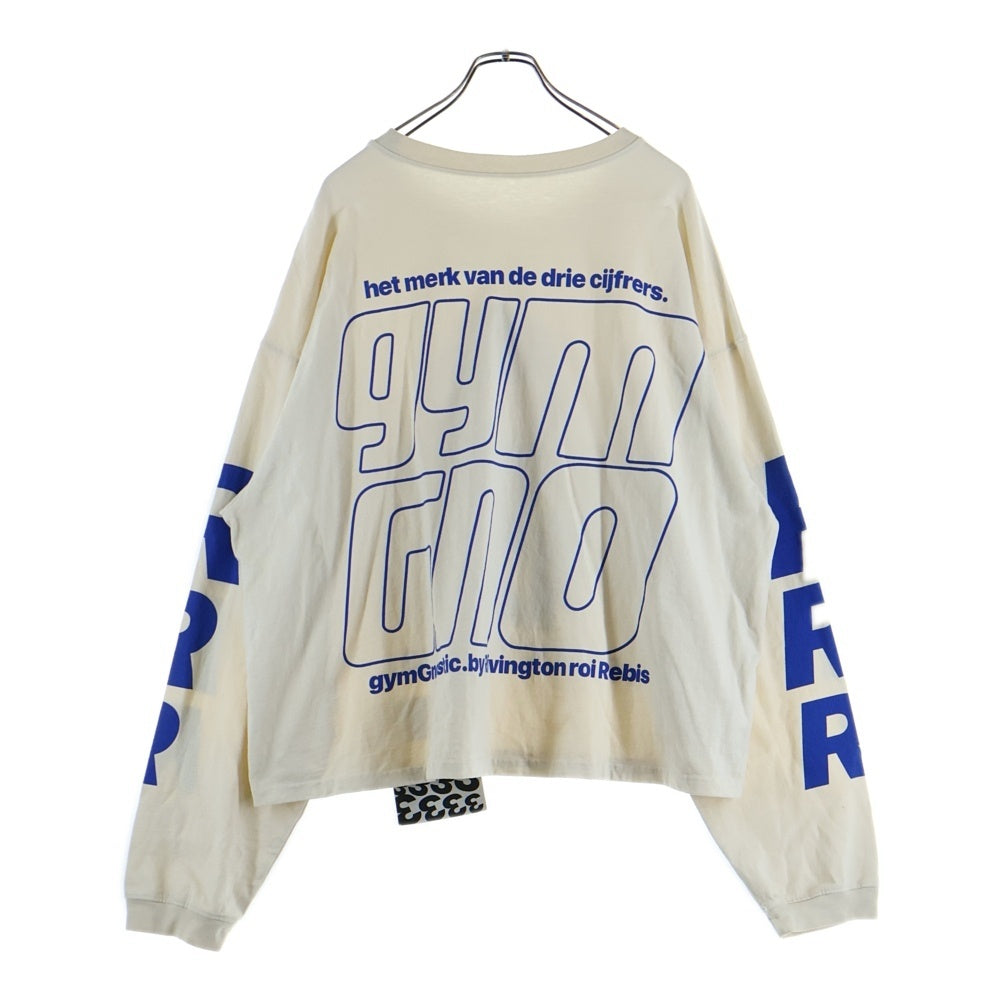 RRR123 RIVINGTON roi Rebis(リヴィントンロイレビス) Speak Dangerously Printed Cotton L/S Tee ロゴプリントコットン長袖Tシャツ ベージュ