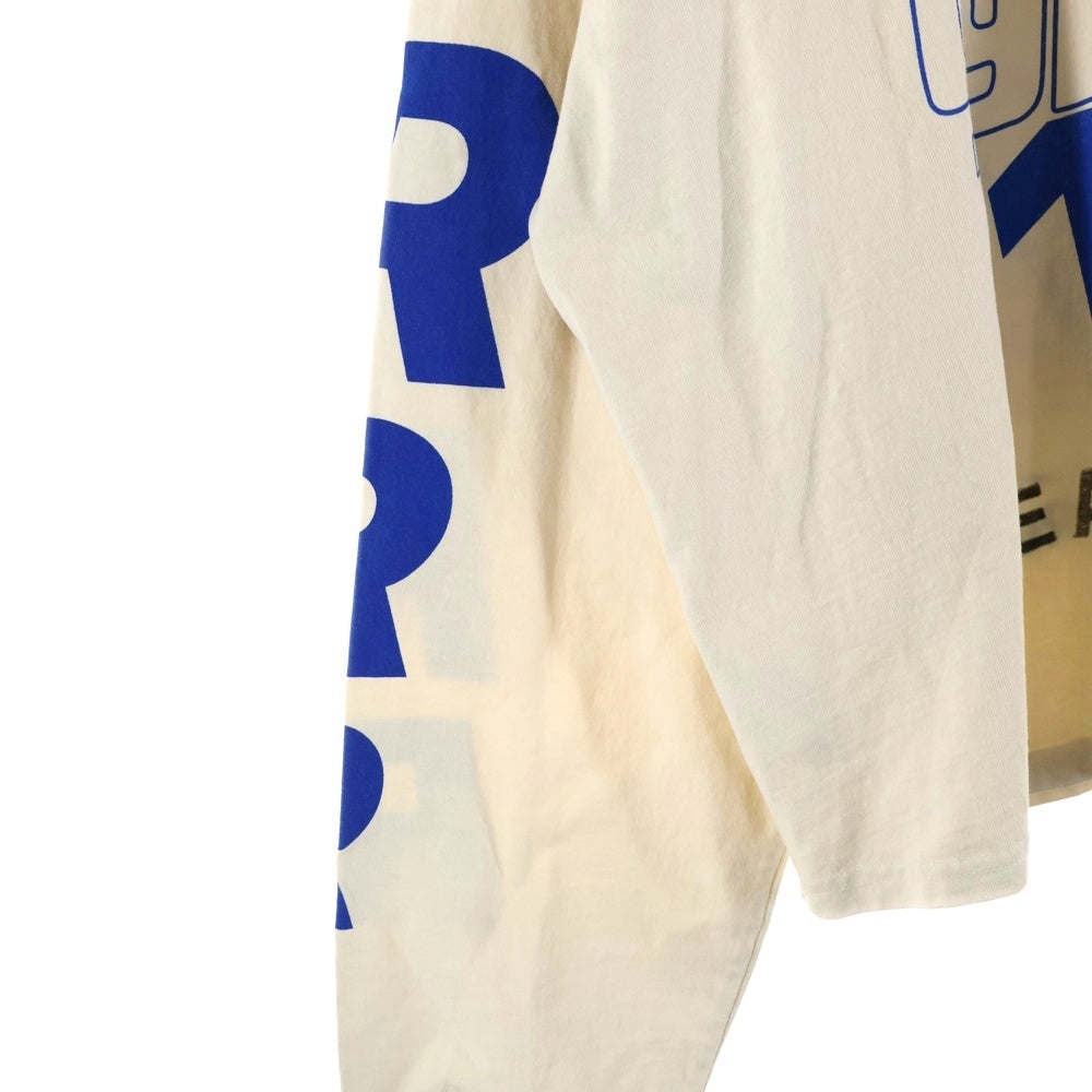 RRR123 RIVINGTON roi Rebis(リヴィントンロイレビス) Speak Dangerously Printed Cotton L/S Tee ロゴプリントコットン長袖Tシャツ ベージュ