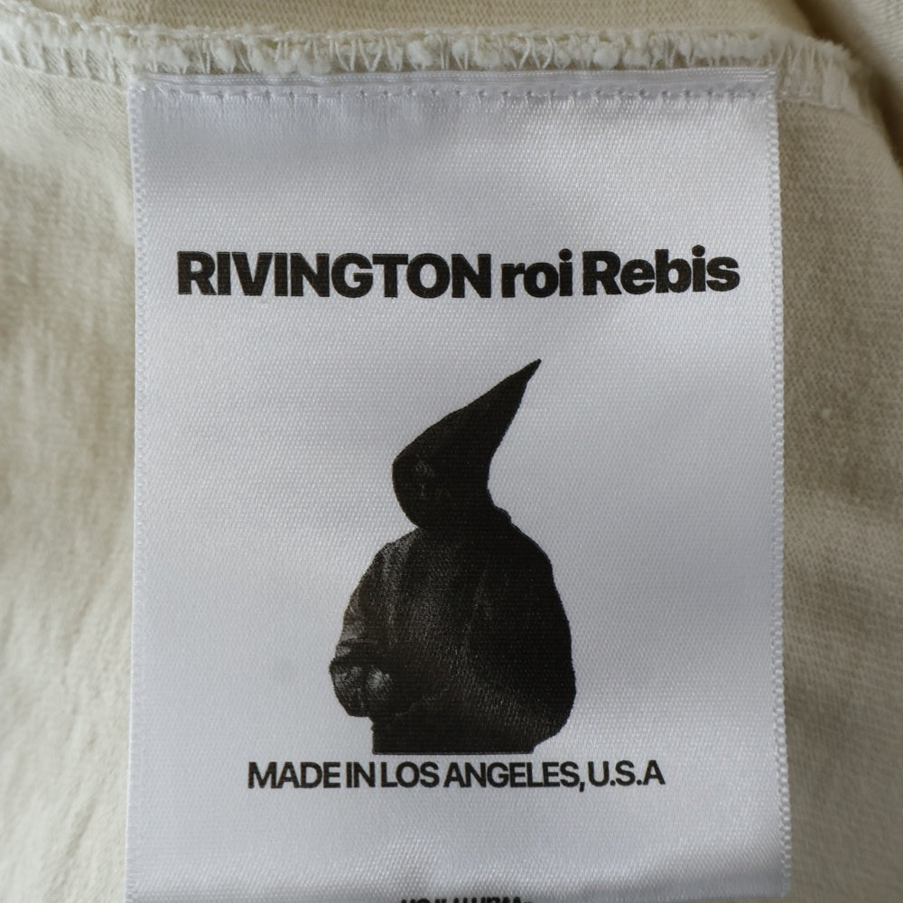 RRR123 RIVINGTON roi Rebis(リヴィントンロイレビス) Speak Dangerously Printed Cotton L/S Tee ロゴプリントコットン長袖Tシャツ ベージュ