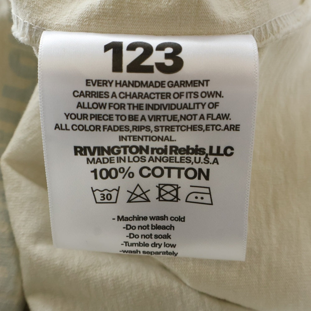 RRR123 RIVINGTON roi Rebis(リヴィントンロイレビス) Speak Dangerously Printed Cotton L/S Tee ロゴプリントコットン長袖Tシャツ ベージュ