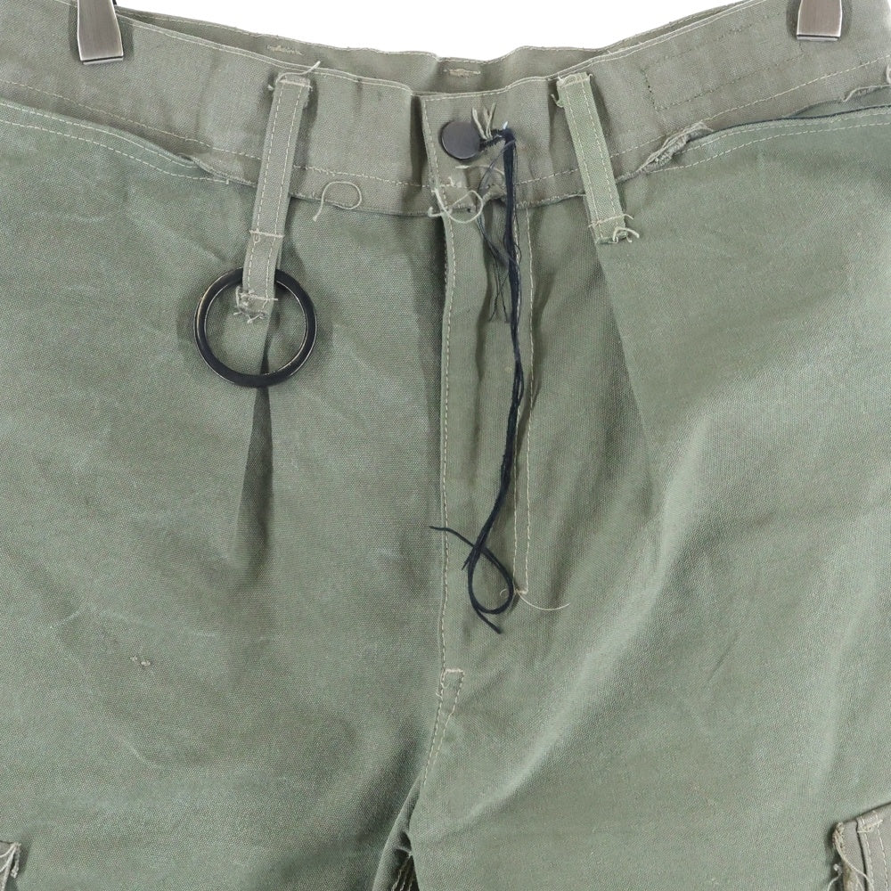 MINUS(マイナス) Slash Seam HBT Cargo ミリタリーカーゴパンツ カーキ