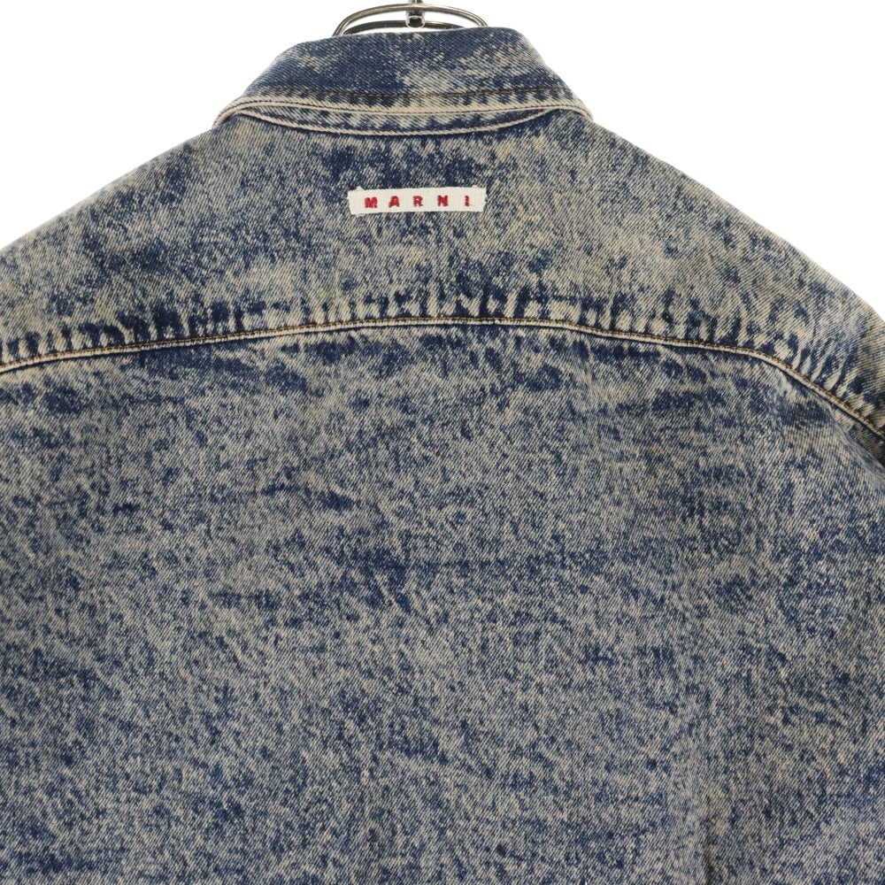 MARNI(マルニ) マーブルデニムオーバーシャツ ブリーチ加工 長袖シャツ ブルー CUJU0061A0 USCV35