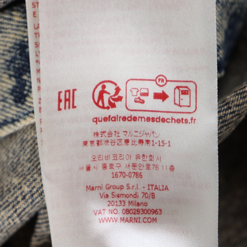 MARNI(マルニ) マーブルデニムオーバーシャツ ブリーチ加工 長袖シャツ ブルー CUJU0061A0 USCV35