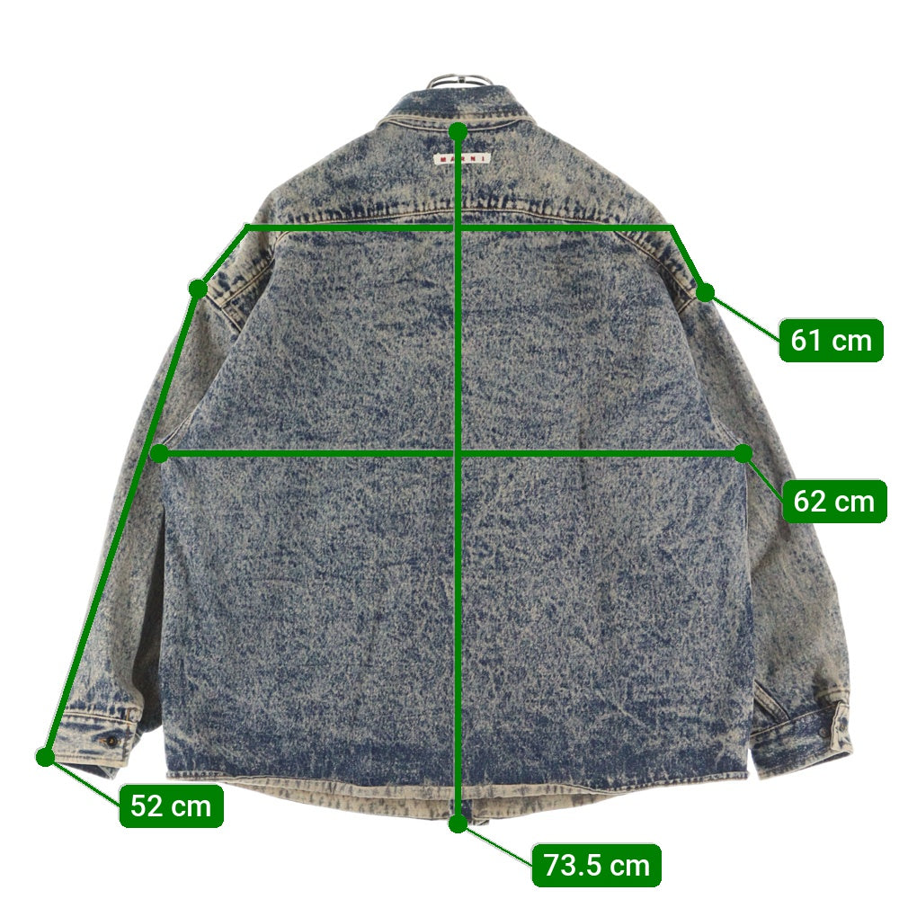 MARNI(マルニ) マーブルデニムオーバーシャツ ブリーチ加工 長袖シャツ ブルー CUJU0061A0 USCV35